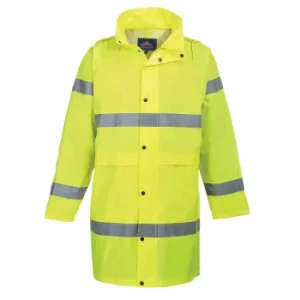 Image of Portwest Hi Vis Long Rain Coat Yellow 2XL