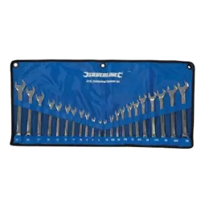 image of Silverline Combination Spanner Set 22pce 6 - 22mm & 1/4 - 7/8" SP57