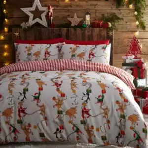 Image of Furn. Santas Workshop Double Duvet Cover Set Cotton Polyester White