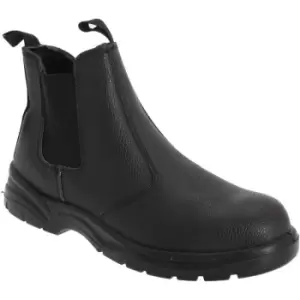 Image of Grafters Mens Grain Leather Chelsea Safety Boots (11 UK) (Black) - Black