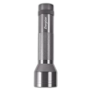 Image of Original Energizer 2D METAL DIY Torch Silver with 2 x Type D Alkaline Batteries