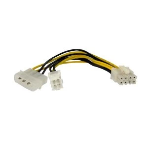 Image of StarTech 6" 4 Pin to 8 Pin EPS Power Adapter with LP4 FM