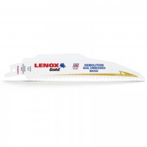 Image of Lenox Gold Demolition 6TPI Reciprocating Saw Blades 152mm Pack of 5