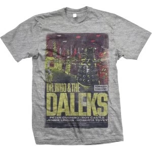 Image of StudioCanal - Doctor Who & The Daleks Unisex Large T-Shirt - Grey
