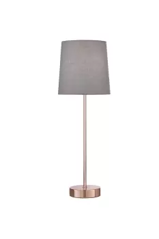 image of 'Tall Stick' Table Lamp Rose Gold and Grey