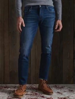 Image of Superdry Slim Jeans, Dark Blue, Size 30, Inside Leg Regular, Men