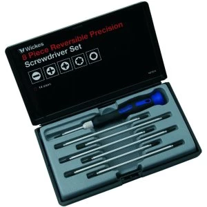 image of Wickes Precision Reversible 8 Piece Screwdriver Set