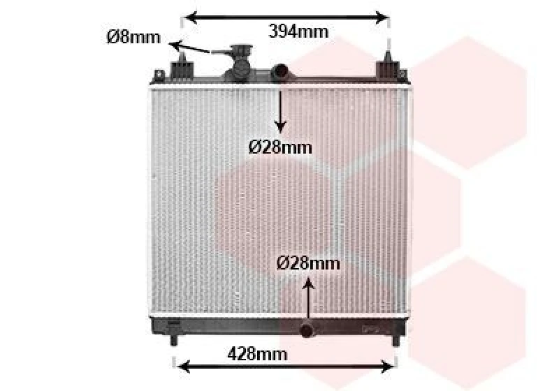 Image of VAN WEZEL Engine radiator VAN WEZEL 52012713