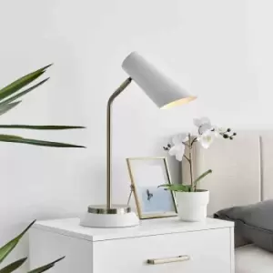 Image of Furniture Box Manu White and Gold Metal Table Lamp Light
