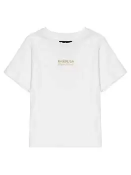 Image of Barbour International Girls Toronto Short Sleeve T-Shirt - White, Size Age: 10-11 Years, Women