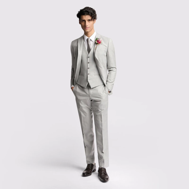 Image of Ted Baker Lowry Grey Slim Jacket Light Grey male 36 (46)