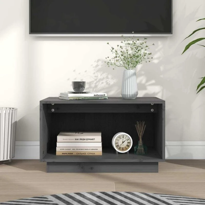 Image of VIDAXL TV Cabinet Grey 60x35x35cm Solid Wood Pine Vidaxl 8720286904640