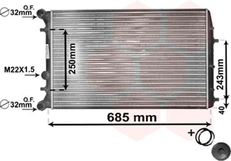 Image of VAN WEZEL Engine radiator VAN WEZEL 76002010