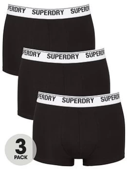 Image of Superdry Trunks (3 Pack) - Black, Size S, Men