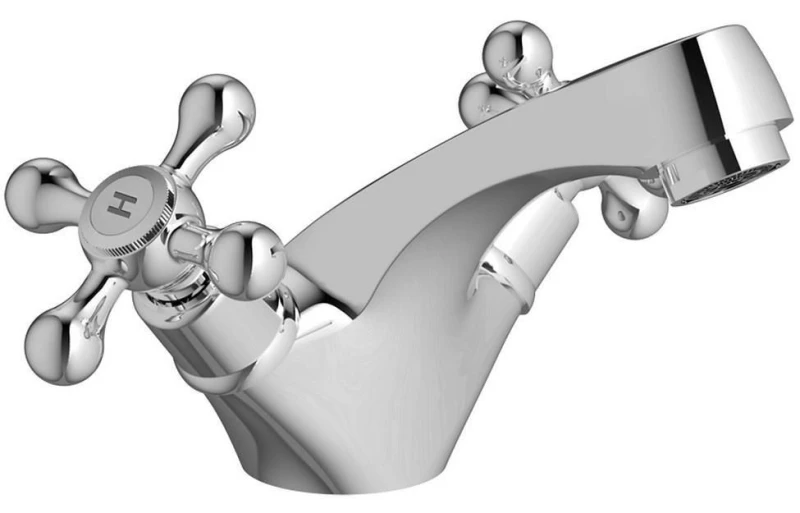 Image of Aquarius Timeless Mono Crosshead Basin Mixer Tap Silver