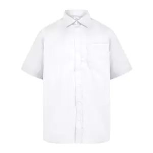 image of Absolute Apparel Mens Short Sleeved Classic Poplin Shirt (L) (White)