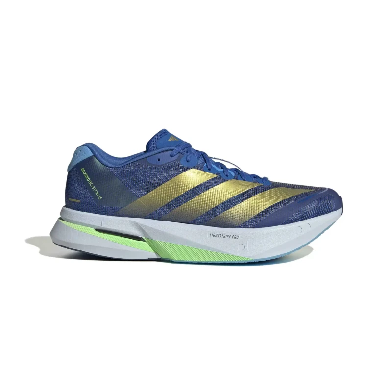 Image of Adidas Adizero Boston 13 Shoes Blue Gold SS26