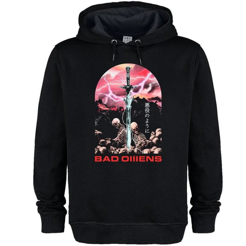 Image of Amplified Mens Fantasy Sword Bad O Hoodie in Black Size: XS Black Male XS