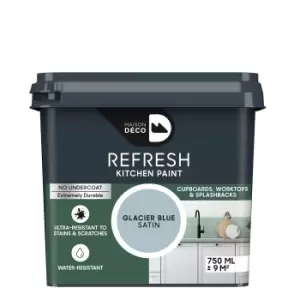 Image of Maison Deco Refresh Kitchen Cupboards, Worktops & Splashbacks Paint Glacier Blue - 750ml