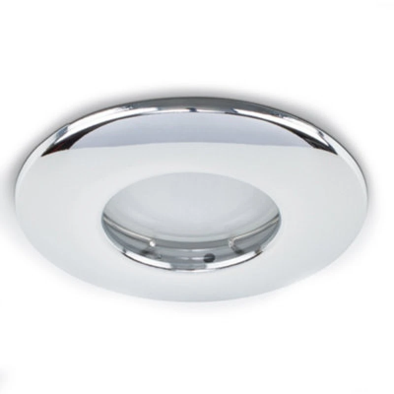 Image of ValueLights Downlight Fire Rated IP65 Ceiling Light Fitting 6 Pack With Warm White Bulbs Metallic Silver