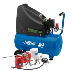 image of Draper 90126 230V Oil Free Compressor and Air Tool Kit