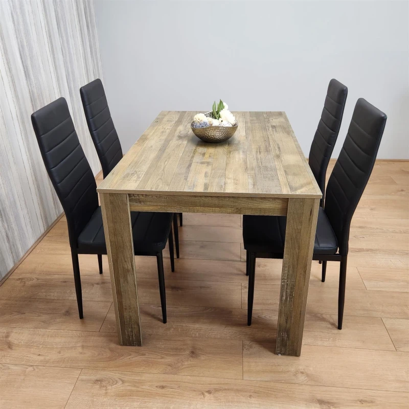 Image of KOSY KOALA KOSY KOALA Dining Table Set with 4 Chairs Dining Room and Kitchen table set of 4 in Brown Brown One Size Unisex 5060711586656