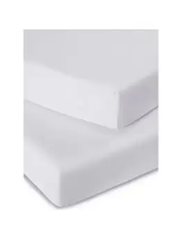 Image of Clair De Lune Micro-Fresh 2 Pack Fitted Cot Bed Sheets in White