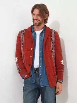Image of Joe Browns Joe Browns Sensational Style Cardigan - Orange, Size 2XL, Men