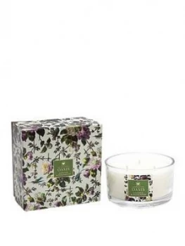 image of Oasis Home Renaissance Rose Gardenia And Sandalwood 3-Wick Large Candle