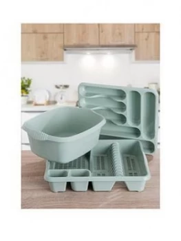 Image of Wham Casa 3 Piece Kitchen Tidy Set - Light Green