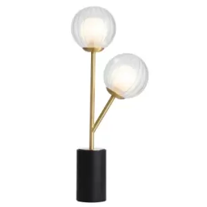 Image of Rome Complete Table Lamp, Satin Brass Plate, Glass