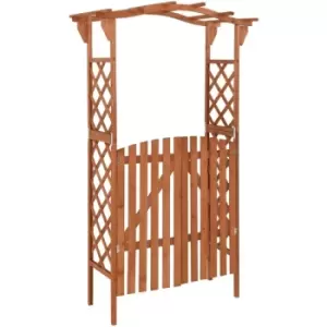 Image of Pergola with Gate 116x40x204cm Solid Firwood Vidaxl Brown