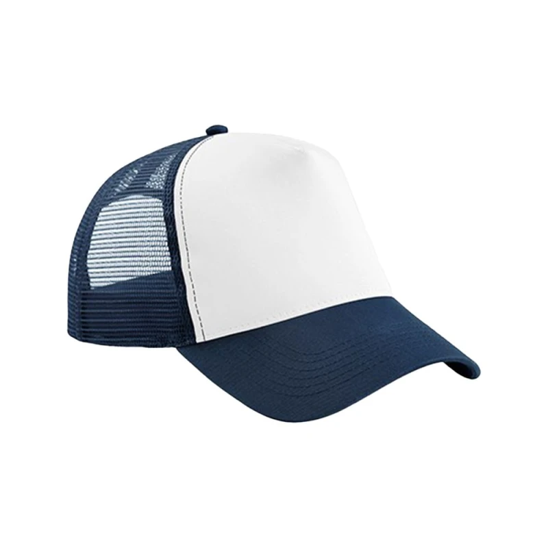 Image of Beechfield Snapback Trucker Cap in Mid Navy Mid Navy Unisex One Size