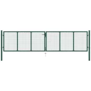 Image of Mesh Garden Gate Steel 400x100cm Green vidaXL - Green