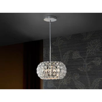 image of Schuller Lighting - Schuller Diamond - 3 Light Crystal Ceiling Pendant Chrome, G9