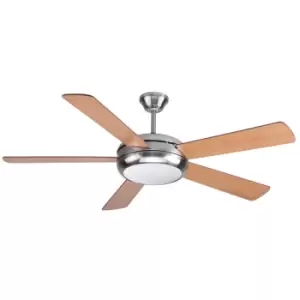 Image of Randy 5 Blade Ceiling Fan with Light 132cm Nickel