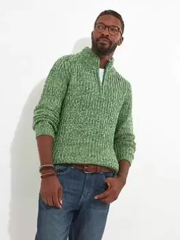 Image of Joe Browns Joe Browns Shore Funnel Knit Jumper - Green Size M Men
