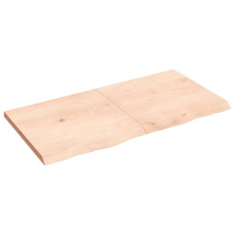 Image of Vidaxl Wall Shelf 120X60X4cm Untreated Solid Wood Oak, Brown 363578