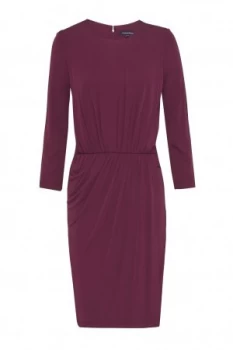Image of French Connection Elsa Drape Jersey Dress Dark Purple