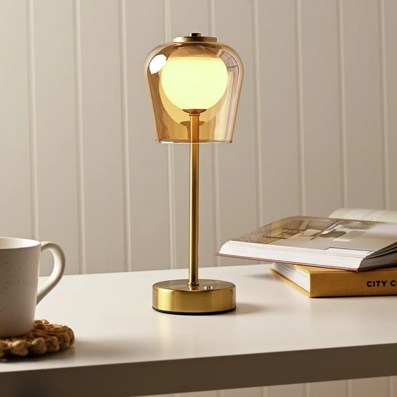 Image of Hestia Hestia LED Rechargeable Touch Table Lamp - Bronze