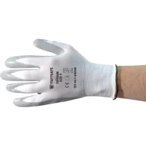 image of Tuffoam, Protective Gloves, Palm-side Coated, White, Size 9