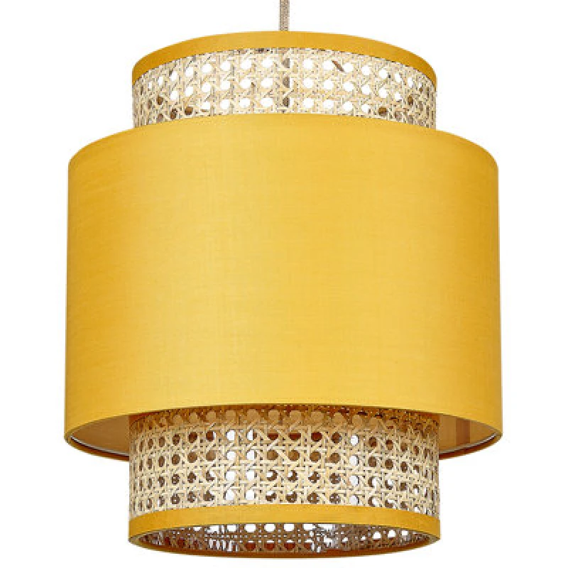 Image of Beliani Pendant Lamp Boeri Rattan Mustard