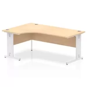 Image of Dynamic Impulse 1800mm Left Crescent Desk Maple Top White Cable Managed Leg MI002624