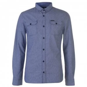 image of Firetrap Blackseal Dogtooth Shirt - White/Navy