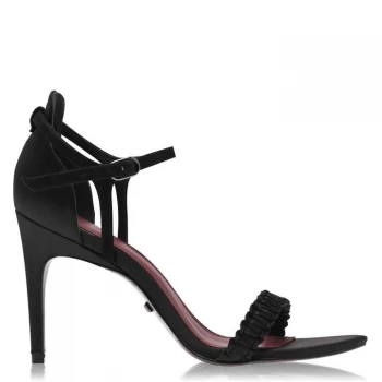 Image of Reiss Linette Strap Heeled Sandals - Black Suede