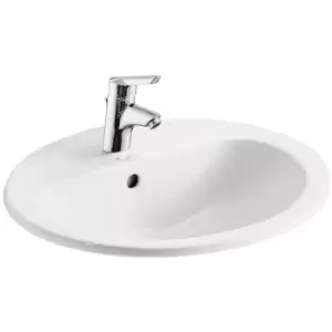 Image of Orbit 21 Countertop Basin with Overflow 550mm Wide - 1 Tap Hole - Armitage Shanks