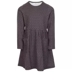 Image of Trespass Girls Forgotten Jersey Casual Dress (9-10 Years) (Dark Grey/Deep Pink)