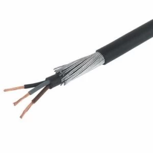 Image of Zexum 16mm 3 Core 94A Brown Black Grey 6943X Steel Wire Armoured SWA Outdoor Mains Power Cable - 1 Meter