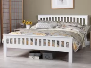 Image of Serene Amelia 5ft King Size Opal White Wooden Bed Frame