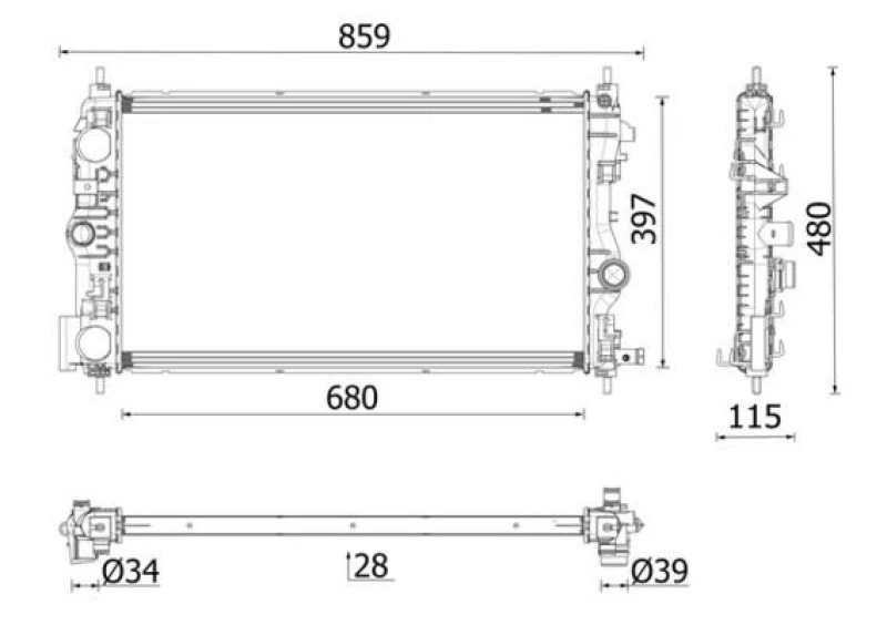 Image of Engine radiator MAHLE CR 2633 000P